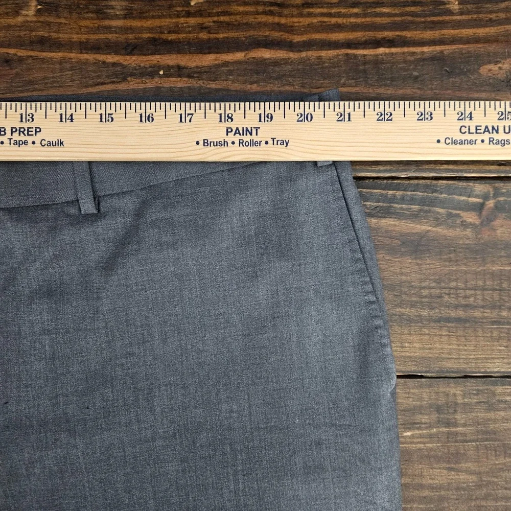 Indochino Men's Dress Pant Trousers Flat Front Gray Soft Wool Cashmere 40x33